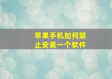 苹果手机如何禁止安装一个软件