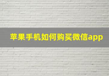 苹果手机如何购买微信app