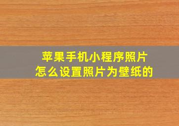 苹果手机小程序照片怎么设置照片为壁纸的