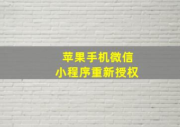 苹果手机微信小程序重新授权