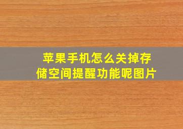 苹果手机怎么关掉存储空间提醒功能呢图片