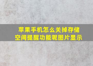 苹果手机怎么关掉存储空间提醒功能呢图片显示