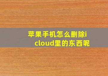 苹果手机怎么删除icloud里的东西呢