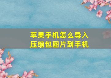 苹果手机怎么导入压缩包图片到手机