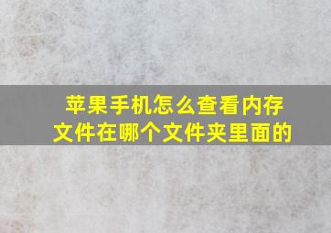 苹果手机怎么查看内存文件在哪个文件夹里面的