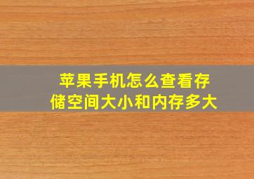 苹果手机怎么查看存储空间大小和内存多大