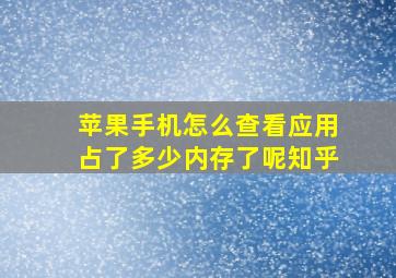 苹果手机怎么查看应用占了多少内存了呢知乎