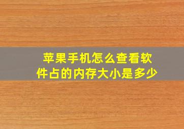 苹果手机怎么查看软件占的内存大小是多少