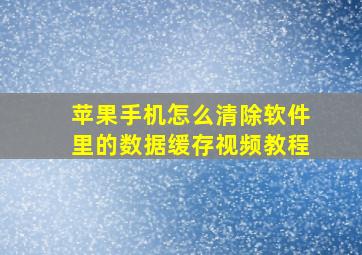 苹果手机怎么清除软件里的数据缓存视频教程