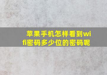 苹果手机怎样看到wifi密码多少位的密码呢