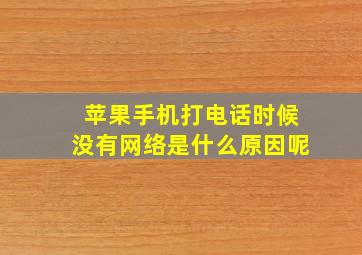 苹果手机打电话时候没有网络是什么原因呢