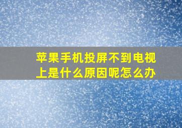 苹果手机投屏不到电视上是什么原因呢怎么办