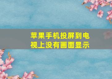 苹果手机投屏到电视上没有画面显示