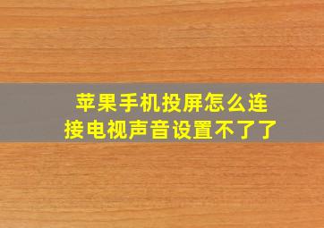 苹果手机投屏怎么连接电视声音设置不了了