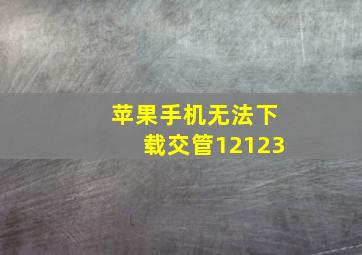 苹果手机无法下载交管12123