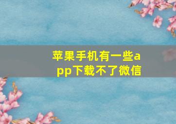 苹果手机有一些app下载不了微信