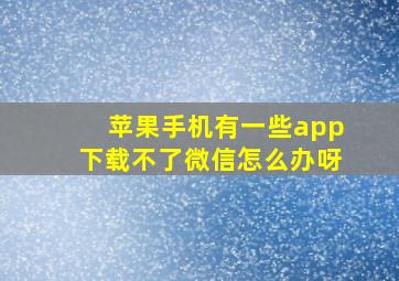 苹果手机有一些app下载不了微信怎么办呀