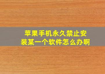 苹果手机永久禁止安装某一个软件怎么办啊