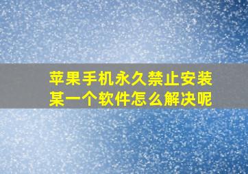 苹果手机永久禁止安装某一个软件怎么解决呢