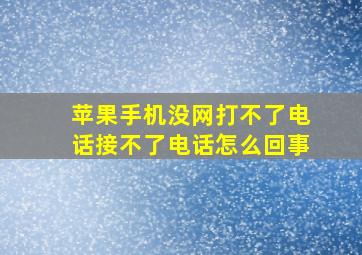 苹果手机没网打不了电话接不了电话怎么回事