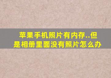 苹果手机照片有内存..但是相册里面没有照片怎么办