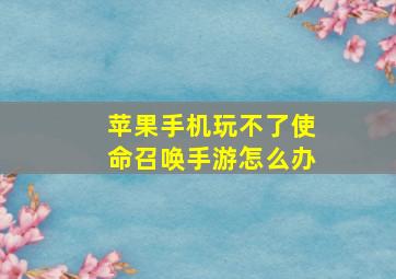 苹果手机玩不了使命召唤手游怎么办