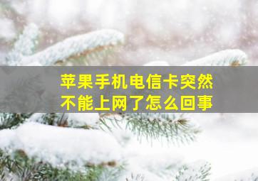 苹果手机电信卡突然不能上网了怎么回事