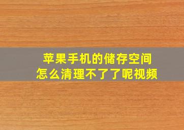 苹果手机的储存空间怎么清理不了了呢视频