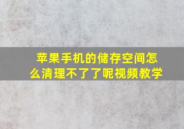 苹果手机的储存空间怎么清理不了了呢视频教学