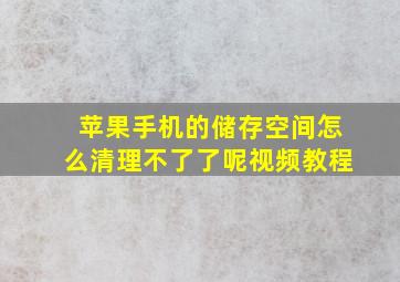 苹果手机的储存空间怎么清理不了了呢视频教程