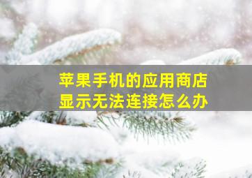 苹果手机的应用商店显示无法连接怎么办