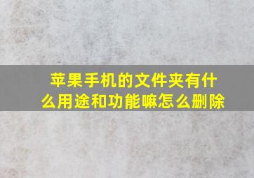 苹果手机的文件夹有什么用途和功能嘛怎么删除