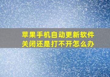 苹果手机自动更新软件关闭还是打不开怎么办