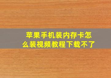 苹果手机装内存卡怎么装视频教程下载不了