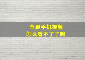 苹果手机视频怎么看不了了呢