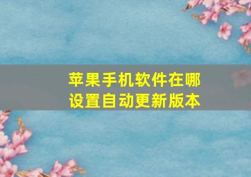 苹果手机软件在哪设置自动更新版本