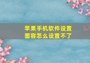 苹果手机软件设置面容怎么设置不了