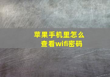 苹果手机里怎么查看wifi密码