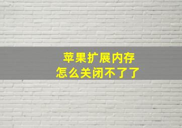 苹果扩展内存怎么关闭不了了