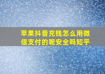 苹果抖音充钱怎么用微信支付的呢安全吗知乎