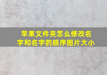 苹果文件夹怎么修改名字和名字的顺序图片大小