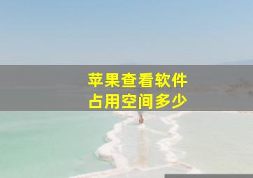 苹果查看软件占用空间多少