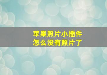 苹果照片小插件怎么没有照片了