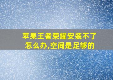 苹果王者荣耀安装不了怎么办,空间是足够的