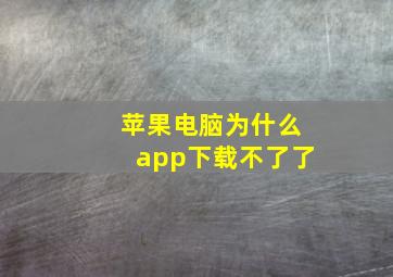 苹果电脑为什么app下载不了了