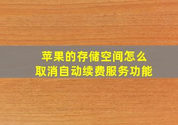 苹果的存储空间怎么取消自动续费服务功能