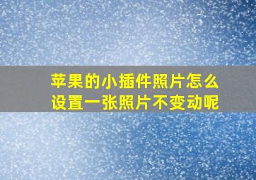 苹果的小插件照片怎么设置一张照片不变动呢