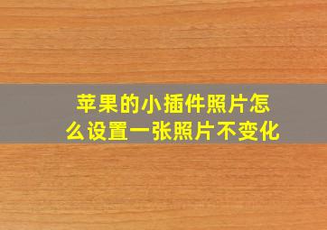 苹果的小插件照片怎么设置一张照片不变化