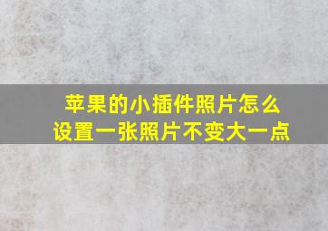 苹果的小插件照片怎么设置一张照片不变大一点