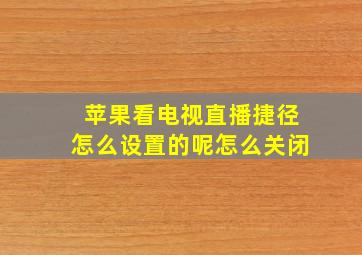 苹果看电视直播捷径怎么设置的呢怎么关闭